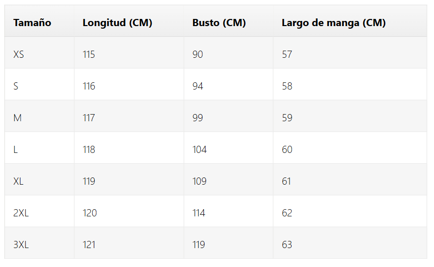 Size Chart