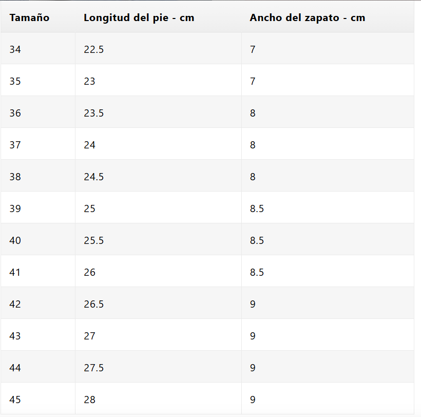 Size Chart